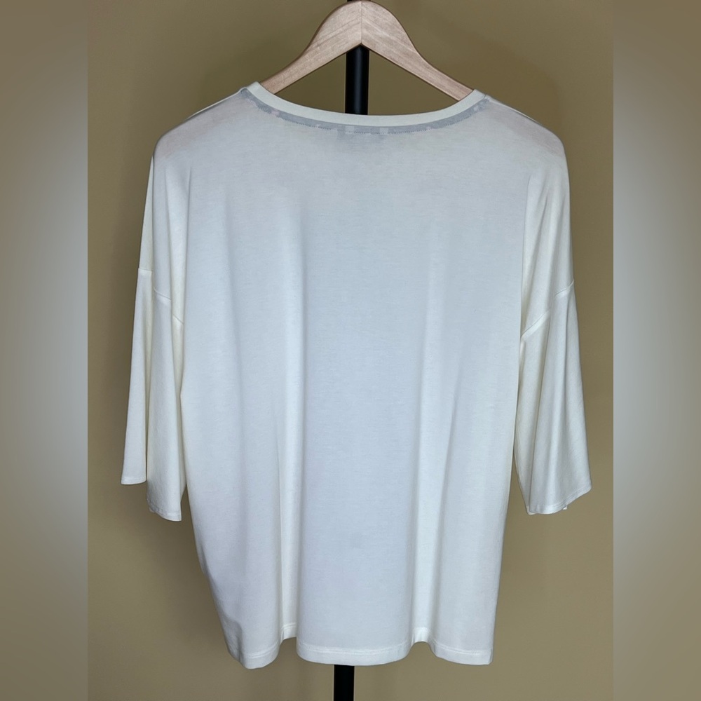 Marimekko Blouse Saima Bell Half-Sleeves Off White Size M - Picture 10 of 16